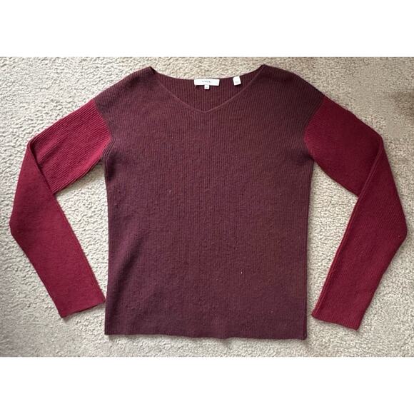 VINCE WOOL CASHMERE RIB COLORBLOCK WOMEN SWEATER Women’s SIZE XS - Picture 1 of 9